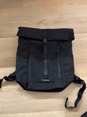 Timbuk2 Black Roll-Top Backpack with Front Strap
